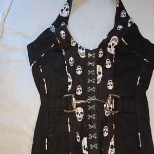 Vintage Hot Topic Royal Bones Skull Corset Shirt NWT